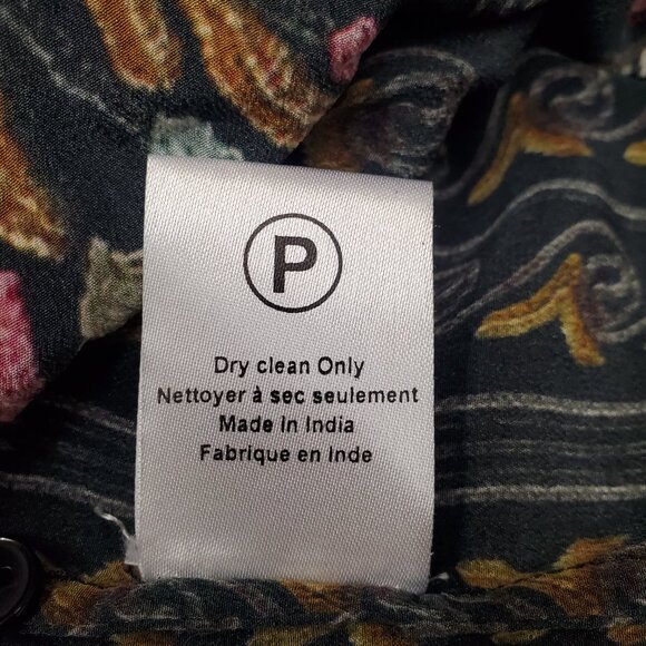 Hermant & Nandita Embroidered Button down Maxi Dress 100% Silk Sz Large Boho - Picture 13 of 13